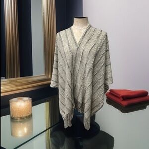 Knitted Shawl With other Tassels Pipe Gray One Size